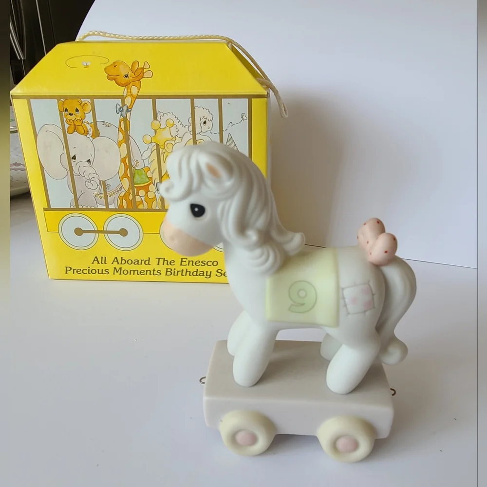 Vintage Precious Moments Birthday Train 9 Year Old Horse Collectible Figurine - Picture 13 of 14